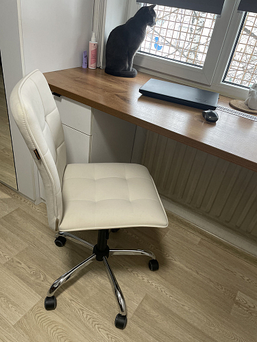 Компьютерное кресло One/Ван флок молочный 4 фото покупателя 39