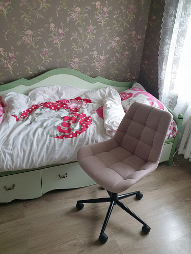 Компьютерное кресло Честер темно-серый велюр velutto 32 / белый фото покупателя 37