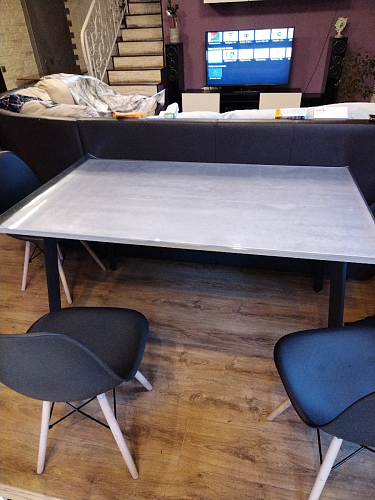 Стол Тринити Лофт 120 32 мм дуб галифакс табако / черный матовый фото покупателя 772