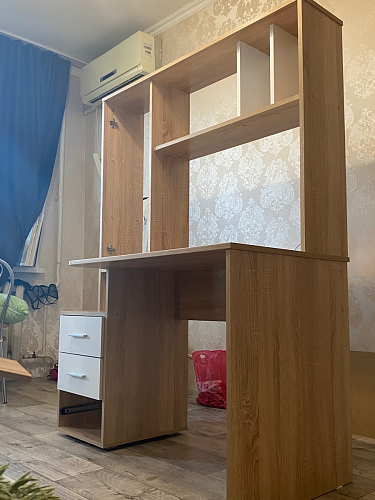 Компьютерный стол КСТ-16 левый дуб сонома / белый фото покупателя 46