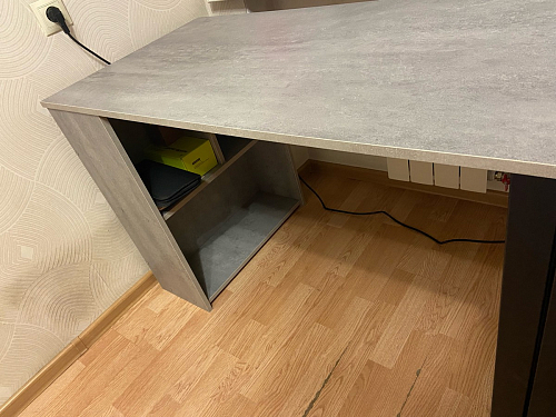 Письменный стол Битти Лофт 116х60х75 дуб вотан / черный матовый фото покупателя 95