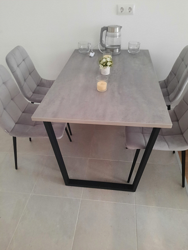 Стол Лота Лофт 140 25 мм черный матовый / бетон фото покупателя 812