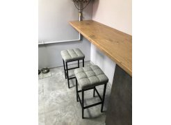 Барный стул Лофт кожзам темно-серый / черный матовый фото покупателя 217