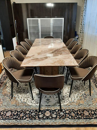 Керамический стол Монерон 200x100 brecha crema elegance / дуб монтана фото покупателя 3