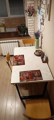 Стол Эльпатия 130 дуб велингтон / черный матовый фото покупателя 16