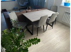 Деревянный стол Лота Лофт 120(160)х75 черный матовый / бетон светлый фото покупателя 60