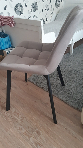 Стул на металлокаркасе Челси бежевый / черный фото покупателя 180