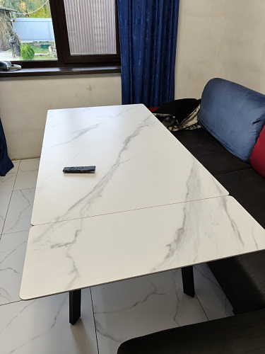 Керамический стол Норман 140(200)х80 серый мрамор larka grey / черный фото покупателя 37