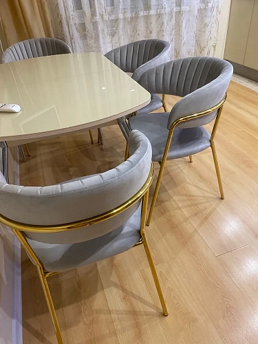 Стул на металлокаркасе Kamelia gold / gray фото покупателя 1