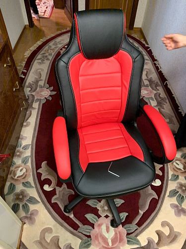 Компьютерное кресло Kadis темно-красное / черное фото покупателя 12