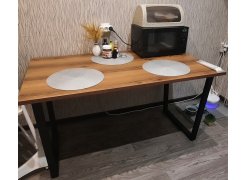 Стол Лота Лофт 140 25 мм черный матовый / бетон фото покупателя 2