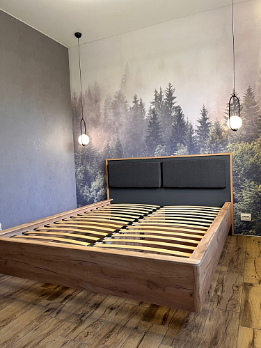 Двуспальная кровать Клауд 160х200 парящая дуб крафт золотой / антрацит фото покупателя 220