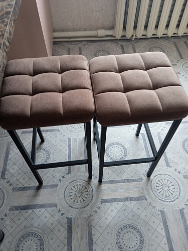 Барный стул Лофт микровелюр катания блэк / черный матовый фото покупателя 102