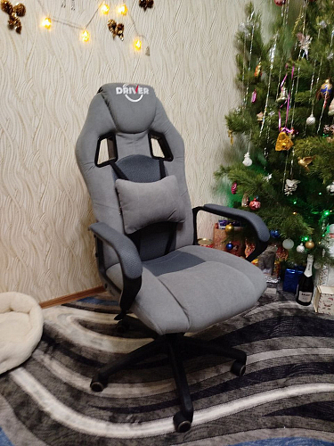 Компьютерное кресло Driver/Драйвер кожзам черный / ткань черный фото покупателя 18