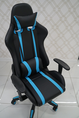 Компьютерное кресло Blok light blue / black из шоурума 2