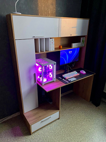 Письменный стол Лайт 03.243 дуб золотой (craft) / белый премиум фото покупателя 219