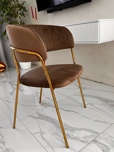 Стул на металлокаркасе Kamelia green / gold фото покупателя 48
