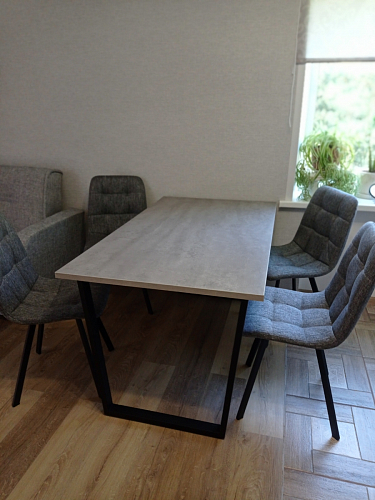 Деревянный стол Лота Лофт 140х80 черный матовый / бетон светлый фото покупателя 910