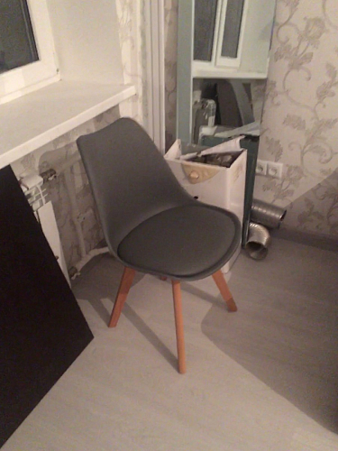 Деревянный стул Bonuss темно-серый / черное сидение / черный фото покупателя 57