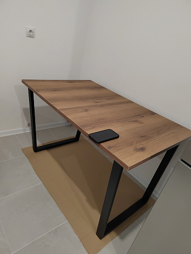 Стол Лота Лофт 120 32 мм бетон / черный матовый фото покупателя 233