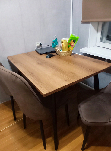 Стол Тринити Лофт 120 32 мм дуб галифакс табако / черный матовый фото покупателя 934