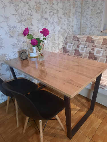 Деревянный стол Лота Лофт 120х75 белый матовый / дуб крафт золотой фото покупателя 98