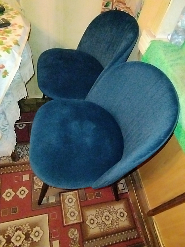 Стул на металлокаркасе Gabi 1 light blue / black / gold фото покупателя 824