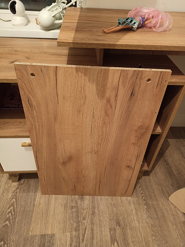 Письменный стол Эго Ст-2 на ножках дуб крафт золотой / камень темный фото покупателя 8