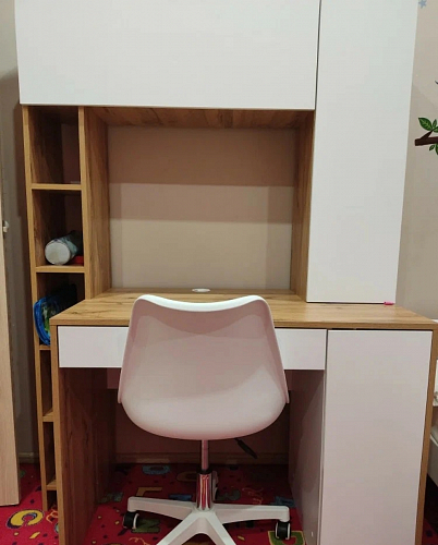 Письменный стол Комфорт 12.71 дуб золотой craft / белая аляска фото покупателя 164