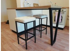 Барный стул Лофт кожзам темно-серый / черный матовый фото покупателя 199