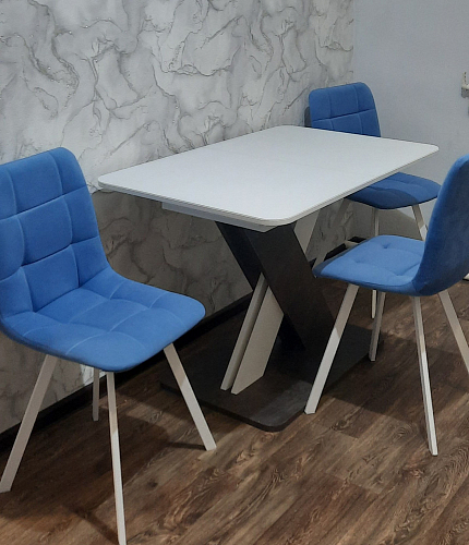 Стул на металлокаркасе Чилли К светло-серый велюр / черный каркас фото покупателя 696