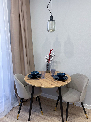 Стул на металлокаркасе Gabi dark beige / black / silver фото покупателя 497