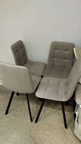 Стул на металлокаркасе Чилли синяя ткань / белый фото покупателя 1496