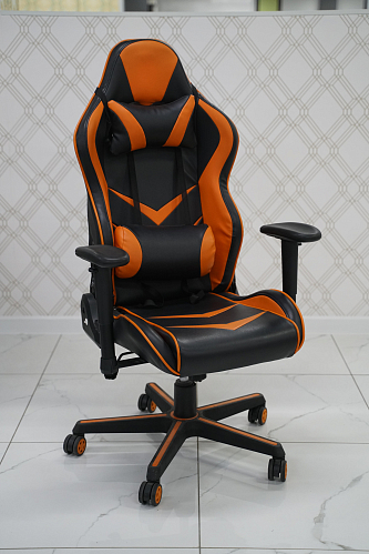 Компьютерное кресло Racer черное / голубое из шоурума 3