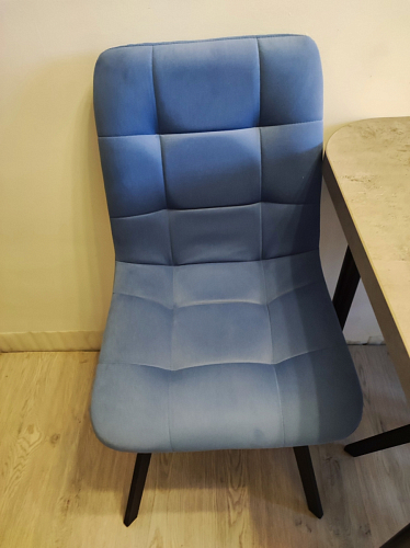 Стул на металлокаркасе Чилли К светло-серый велюр / черный каркас фото покупателя 1192