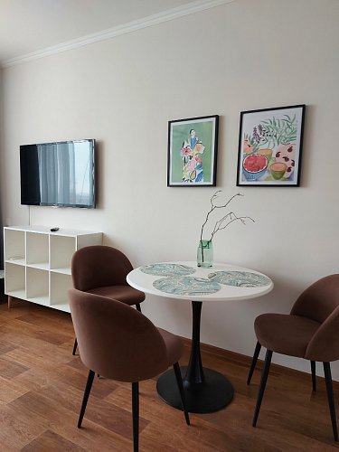 Стол Тулип 90х73 дуб вотан / белый  - Уцененный экземпляр фото покупателя 61