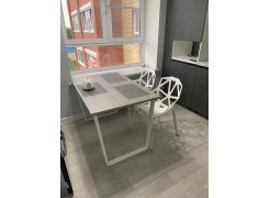 Деревянный стол Лота Лофт 120(160)х75 черный матовый / бетон светлый фото покупателя 303