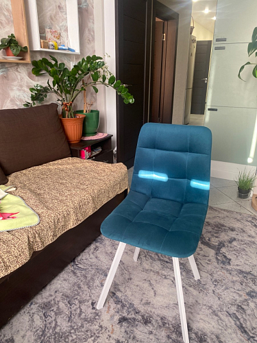 Стул на металлокаркасе Чилли зеленый / белый каркас фото покупателя 485