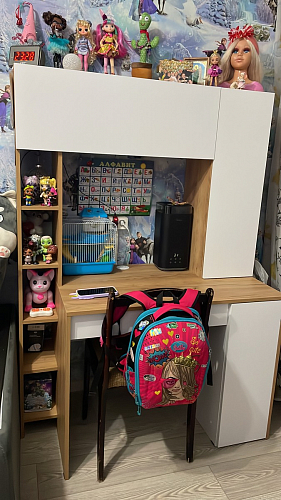 Письменный стол Комфорт 12.71 дуб золотой craft / белая аляска фото покупателя 128