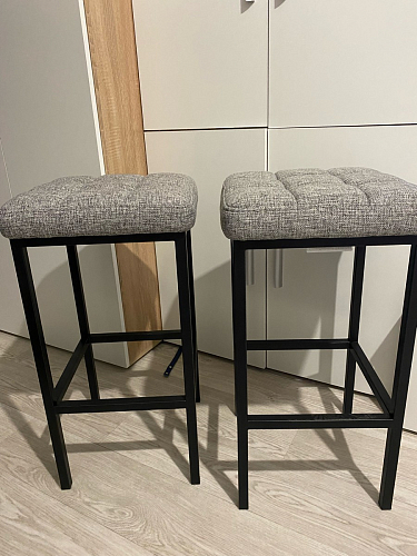 Барный стул Лофт ткань канди крем / черный матовый фото покупателя 187