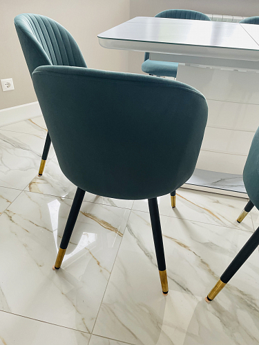 Стул на металлокаркасе Gabi 1 line light blue / black фото покупателя 153