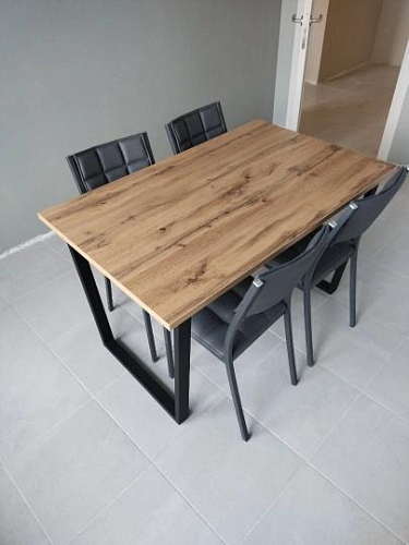 Деревянный стол Лота Лофт 140х80 черный матовый / бетон светлый фото покупателя 595