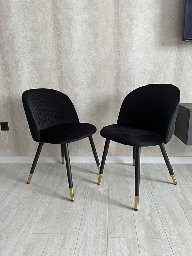 Стул на металлокаркасе Gabi 1 light blue / black / gold фото покупателя 221