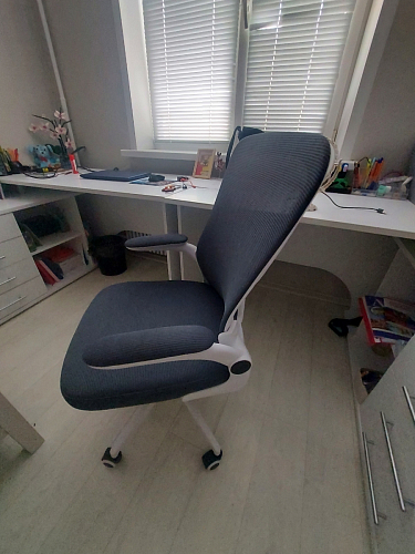 Компьютерное кресло Konfi gray / blue / white фото покупателя 20