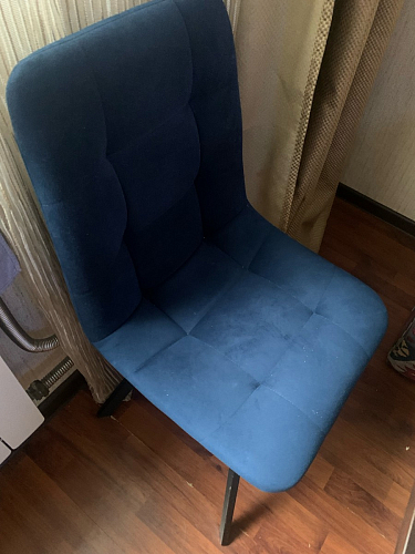 Стул на металлокаркасе Чилли К светло-серый велюр / черный каркас фото покупателя 940