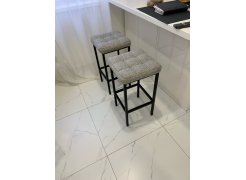 Барный стул Лофт кожзам темно-серый / черный матовый фото покупателя 154