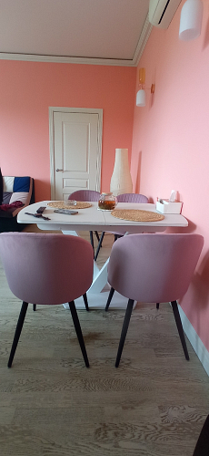 Стул на металлокаркасе Gabi dark beige / black / silver фото покупателя 749