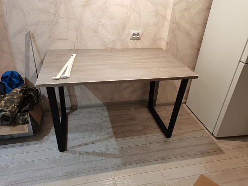 Деревянный стол Лота Лофт 140х80 черный матовый / бетон светлый фото покупателя 982