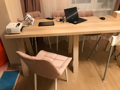 Стул на металлокаркасе Челси К бирюзовый / черный фото покупателя 115