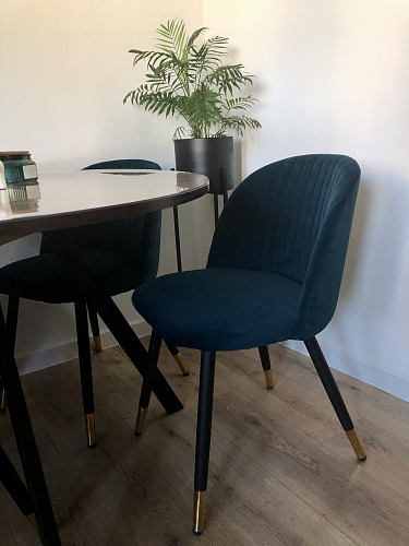 Стул на металлокаркасе Gabi 1 light blue / black / gold фото покупателя 887